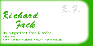 richard fack business card